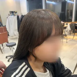 セミロング カラー オリーブ/ 透明感カラー/れいあのヘアスタイル