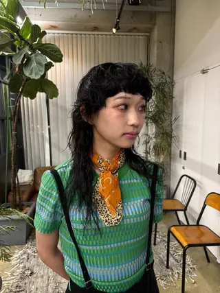 ロング パーマ 宮崎 わか菜/透明感カラーのヘアスタイル