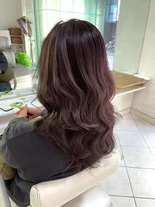 セミロング カラー 保住 亮太のヘアスタイル