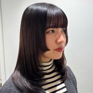 ミディアム のむらあんじゅ/ 韓国風レイヤーೀのヘアスタイル