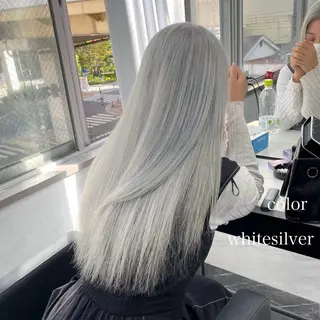 ロング カラー エクステ🩵ブリーチ 韓国ヘア🩵KAEのヘアスタイル