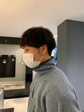 パーマ メンズ 名竹聖治/透明感 カラー/縮毛矯正のヘアスタイル