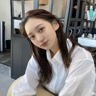 セミロング カラー ヘアアレンジ/透明感 カラー/AKARIのヘアスタイル