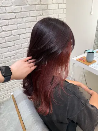 セミロング カラー 髪質改善&艶感カラー 🪄岡井美結のヘアスタイル