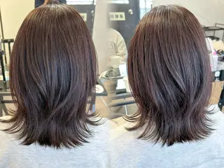 ミディアム カラー 池袋レイヤーカット/ 顔まわりtaigaのヘアスタイル