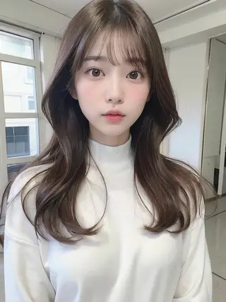 セミロング 岡本葵子カットモデル ┊束感マツエクのマツエク・マツパデザイン