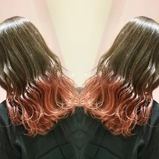 ミディアム カラー ヘアアレンジ 髪質改善×ハイトーン 中田啄也のヘアスタイル