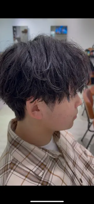 ショート パーマ メンズ SALOWIN横浜店所属・韓国パーマ/横浜 メンズブリーチのヘアスタイル