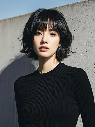 ミディアム ウルフカット 811 大阪梅田 ウルフのヘアスタイル