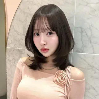 ミディアム カラー モテ韓国ヘア/ レイヤー🤍RIKAのヘアスタイル