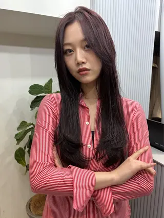 セミロング カラー 赤み消しカラー/ オリーブ/トモキのヘアスタイル