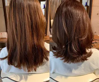 ミディアム カラー GO TODAY SHAiRE SALON 梅田店所属・ベージュカラー/ボブ チャネリングカットのヘアスタイル