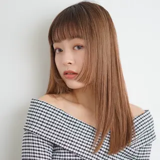 セミロング カラー パーマ 髪質改善ストレート✨ パーマヘア✨YUKIのヘアスタイル