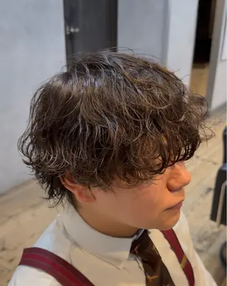 ショート パーマ メンズ メンズカット/パーマ 艶カラーTAIGA︎のヘアスタイル