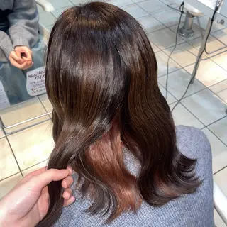 ミディアム カラー ブリーチ/ヘアセット 【𝙍𝙞𝙣𝙤】のヘアスタイル