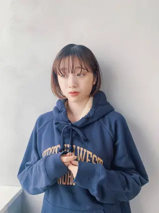 ショート カラー ボブパーマコテ巻き風 パーマNo1深江秀平のヘアスタイル