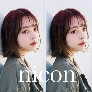 セミロング 髪質改善 上品艶感カラーのヘアスタイル