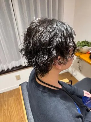 パーマ メンズ ハイトーン/デザイン カラー/新潟/りなのヘアスタイル