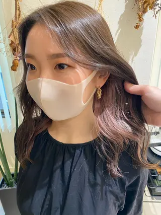 セミロング カラー 韓国風スタイル 🍓MIZUKI🍓のヘアスタイル