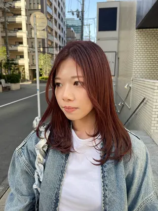 セミロング カラー ヘアアレンジ ERINA/レイヤー /梅田のヘアスタイル