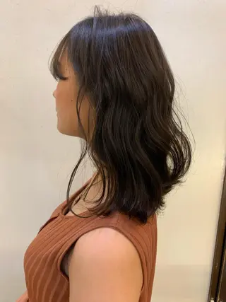 ミディアム カラー ヘアアレンジ satsuki 暖色・ブラウンカラーのヘアスタイル