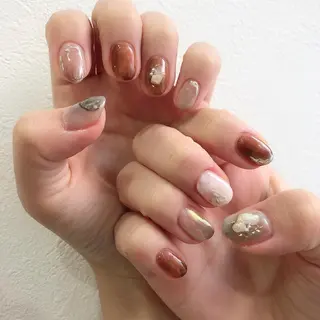 ロング カラー ヘアアレンジ キッズ ネイル マツエク・マツパ 福田 加奈のネイルデザイン