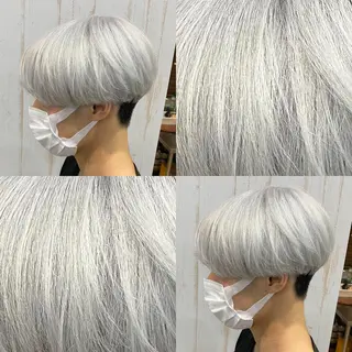 ショート カラー メンズ ハイトーン💫 エクステ💫maiのヘアスタイル