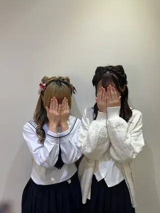 ヘアアレンジ エクステ🎀 暖色カラー🎀amiのヘアスタイル