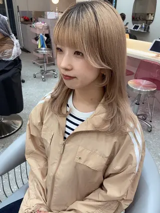 セミロング 新宿/韓国ヘア 中明度カラー/かやのヘアスタイル
