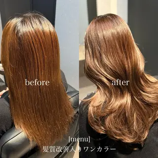 ロング カラー ブリーチなし I 髪質改善Ⅰたつやのヘアスタイル
