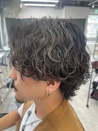 ミディアム パーマ メンズ メンズパーマ/新潟/ 万代／田崎亮🌟のヘアスタイル