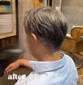 ショート メンズ 🌙透明感カラー／ 丁寧施術｜松本のヘアスタイル