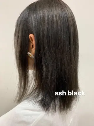 ミディアム カラー 脱白髪染め美容師 竹内涼乃のヘアスタイル