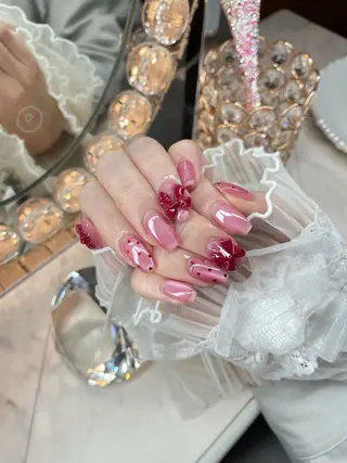 ネイル 23時まで❤︎韓国、 ワンホンネイルのネイルデザイン