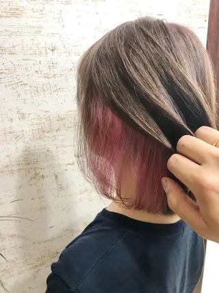 ショート カラー ケアブリーチ /髪質 改善/古橋圭史郎のヘアスタイル