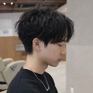 ショート パーマ メンズ JUNTA 梅田茶屋町のヘアスタイル