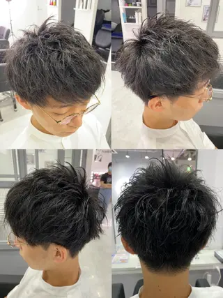 ショート カラー パーマ ヘアアレンジ メンズ 🔥メンズパーマ特 化🔥渡辺一翔🔥のヘアスタイル