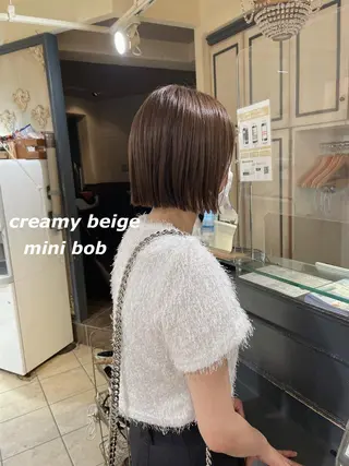 ミディアム カラー 切りっぱなしボブ ソノキユウカのヘアスタイル