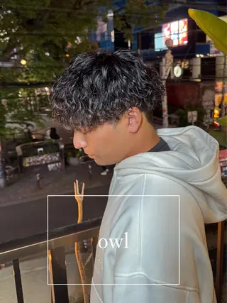 ショート パーマ メンズ メンズ専門 美容師✨ アメ村 堀江颯瑛のヘアスタイル