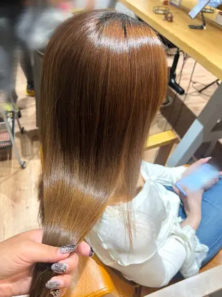 ロング カラー パーマ Little LuLu梅田店所属・Fukumoto /縮毛矯正、艶髪特化のヘアスタイル