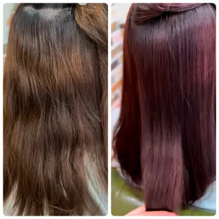 ロング 飯星慧斗 /ブリーチ、縮毛矯正のヘアスタイル