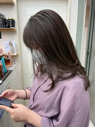 セミロング カラー パーマ ヘアアレンジ newi grande 横浜店のヘアスタイル