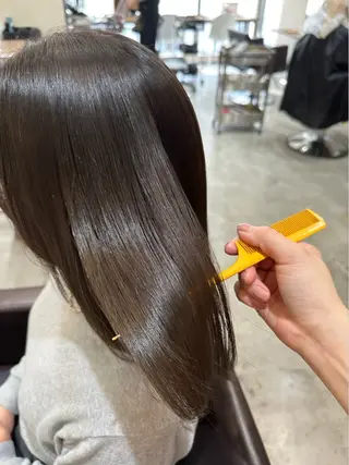 ミディアム 縮毛矯正+モテカラー 🎀✨MIHOのヘアスタイル