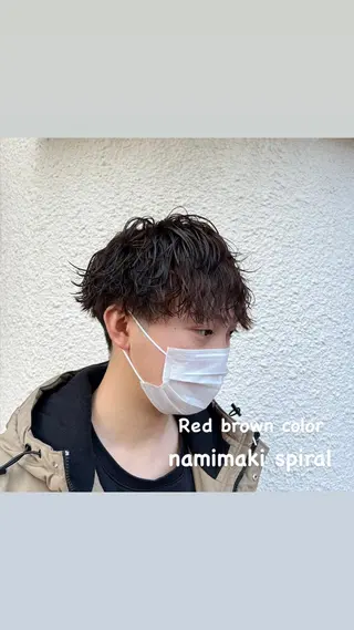 ショート カラー パーマ メンズ 茅ヶ崎パーマ特化/ スパイラル/ハルキのヘアスタイル