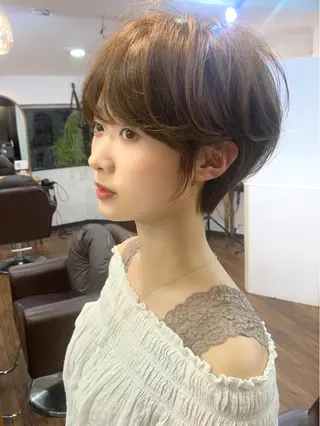 ショート カラー 縮毛矯正/ショート/ レイヤー/畑中正敏のヘアスタイル