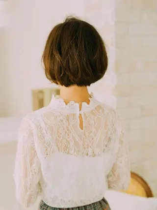 ショート カラー パーマ 白髪ぼかしハイライト 柳川拓哉のヘアスタイル