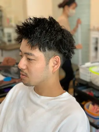ショート パーマ メンズ CECIL hair なんば店所属・メンズパーマ 艶髪☆店長☆有馬のヘアスタイル