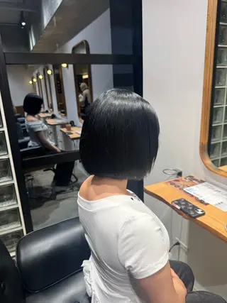 ショート 名駅/酸性ストレート /ワンカラー/アヤハのヘアスタイル