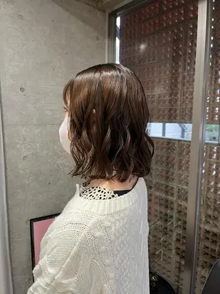 ミディアム パーマ ロングパーマ木村 ボブパーマのヘアスタイル