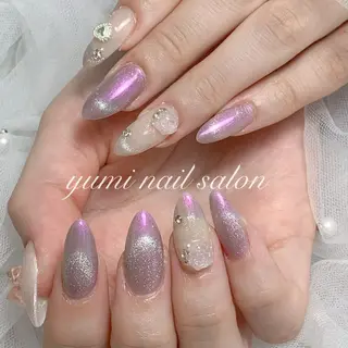 ネイル yumiジェル& チップ長さだしのネイルデザイン